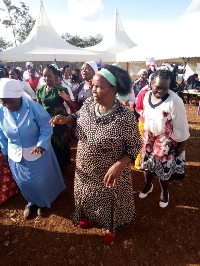 Guests dancing including Philomena, Jacinta's mother